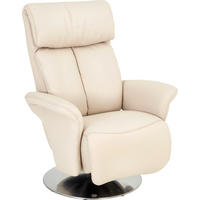 RELAXSESSEL Leder Weiss  - Weiss/Edelstahlfarben, Design, Leder/Metall (82/109/90cm) - Himolla