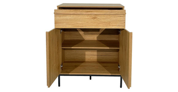 KOMMODE WABI  in 80/101/40 cm  - Eichefarben/Schwarz, Design, Holz/Holzwerkstoff (80/101/40cm) - Xora