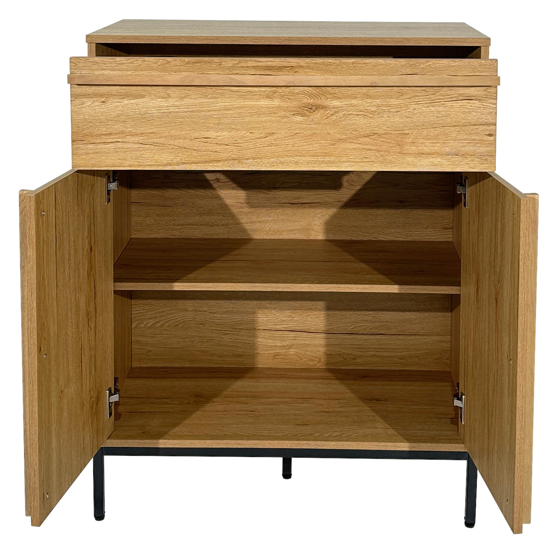 KOMMODE WABI  in 80/101/40 cm  - Eichefarben/Schwarz, Design, Holz/Holzwerkstoff (80/101/40cm) - Xora