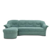 ECKSOFA Petrol Mikrofaser  - Petrol/Schwarz, KONVENTIONELL, Kunststoff/Textil (146/232cm) - MID.YOU