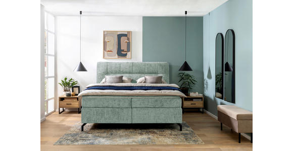 BOXSPRINGBETT 180/200 cm in Mintgrün - Schwarz/Mintgrün, Design, Textil/Metall (180/200cm) - Esposa