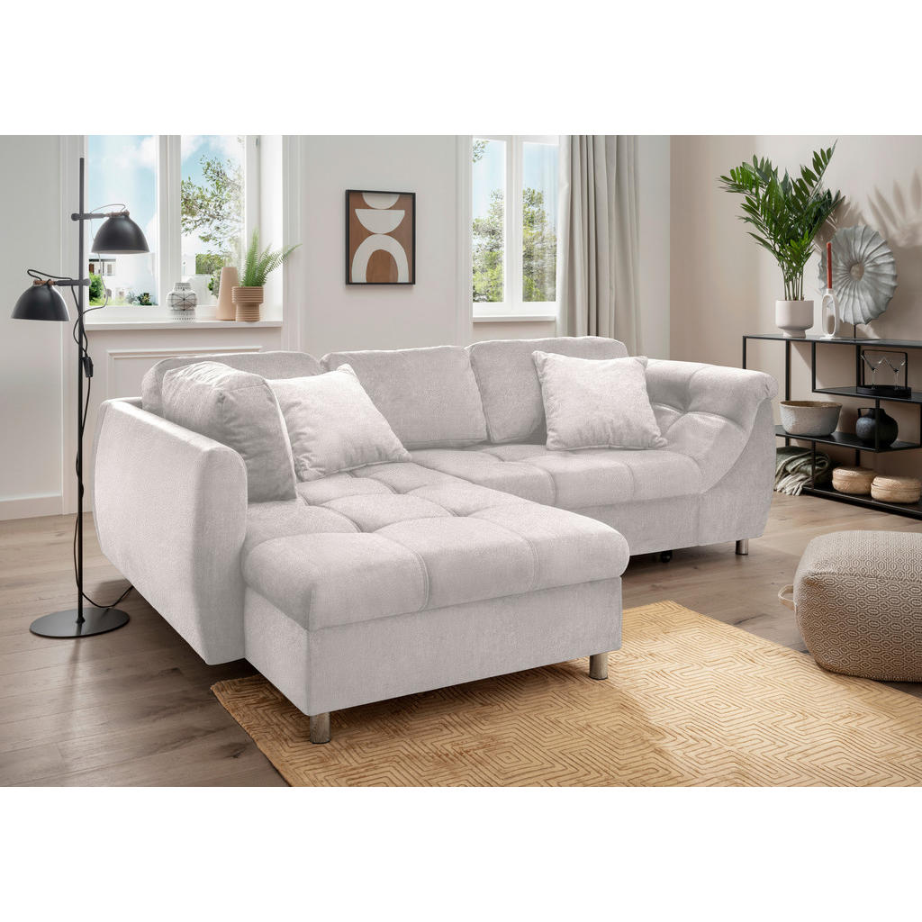 Livetastic ROZKLADACIA ROHOVÁ SEDAČKA, textil, béžová