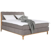 LIT BOXSPRING 160/200 cm  in Taupe  - Taupe/Eichefarben, Modern, Holz/Holzwerkstoff (160/200cm) - MID.YOU