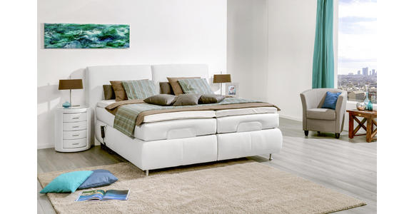 BOXSPRINGBETT 180/200 cm in Beige - Beige/Alufarben, KONVENTIONELL, Textil/Metall (180/200cm) - Dieter Knoll