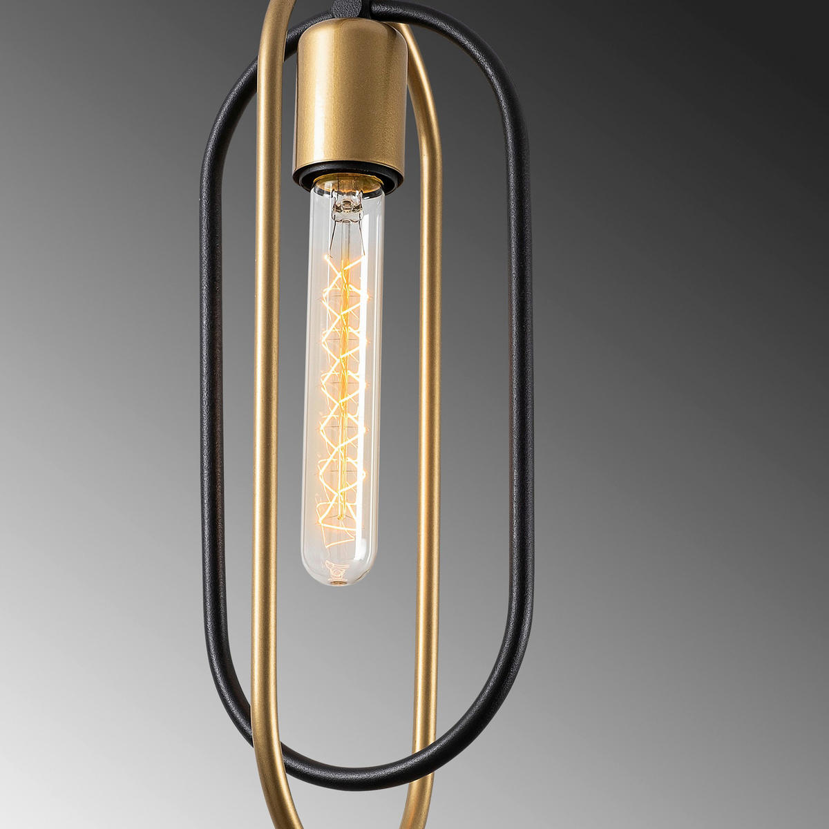 HÄNGELEUCHTE 32/132 cm   - Goldfarben/Schwarz, Design, Metall (32/132cm) - P & B