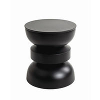 BEISTELLTISCH 40/40/45 cm Schwarz rund  - Schwarz, Design, Metall (40/40/45cm)