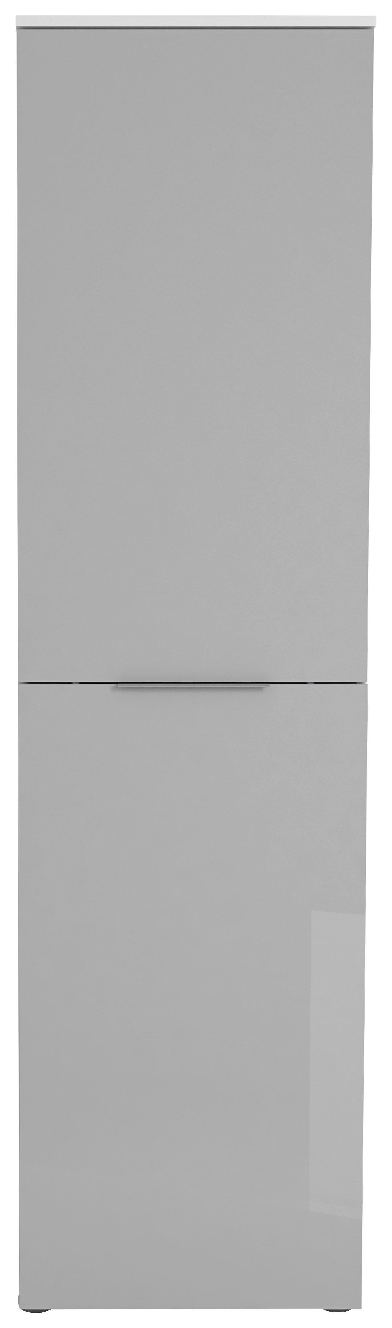 GARDEROBENSCHRANK Grau, Weiß  - Chromfarben/Weiß, Design, Glas/Holzwerkstoff (52,6/195,7/40cm)