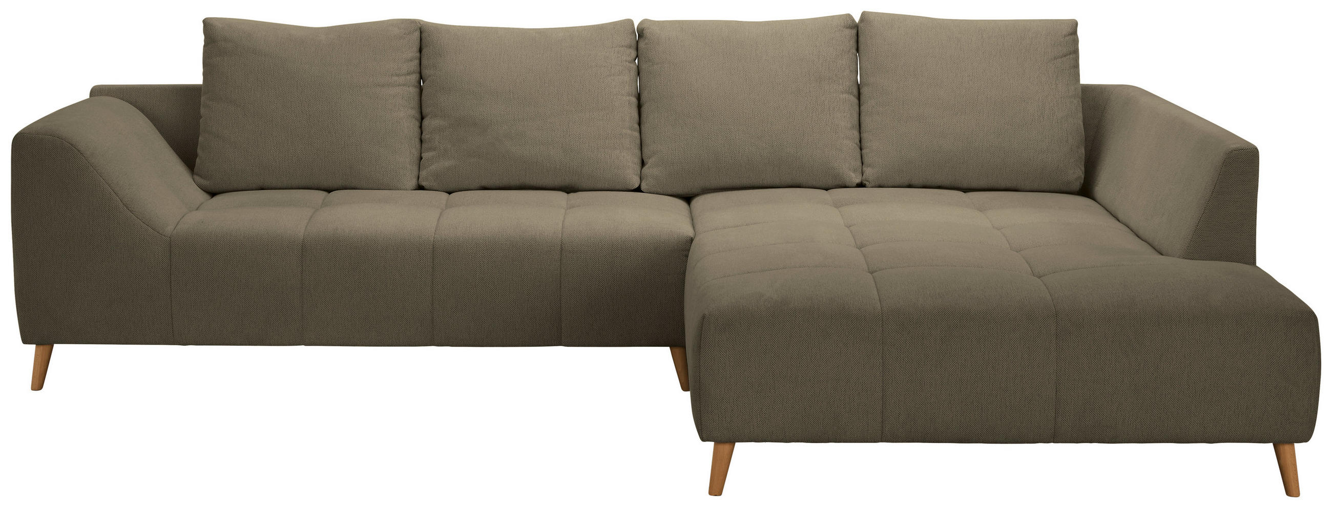 ECKSOFA Braun Flachgewebe  - Buchefarben/Braun, KONVENTIONELL, Holz/Textil (306/202cm) - Carryhome