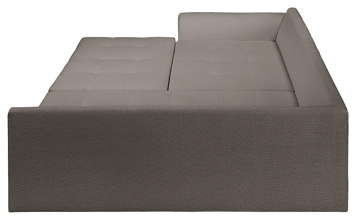 ECKSOFA inkl. Hocker Ariella in Bouclé Dunkelgrau  231/161 cm  - Dunkelgrau/Naturfarben, Design, Holz/Textil (231/161cm) - Livetastic