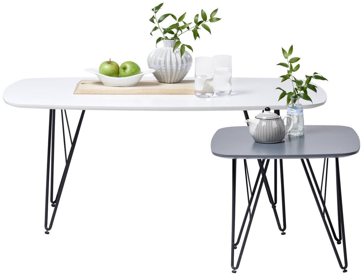 KISASZTAL fém, faalapú anyag 50/50/42 cm  - fekete/sötétszürke, Design, faalapú anyag/fém (50/50/42cm) - Carryhome