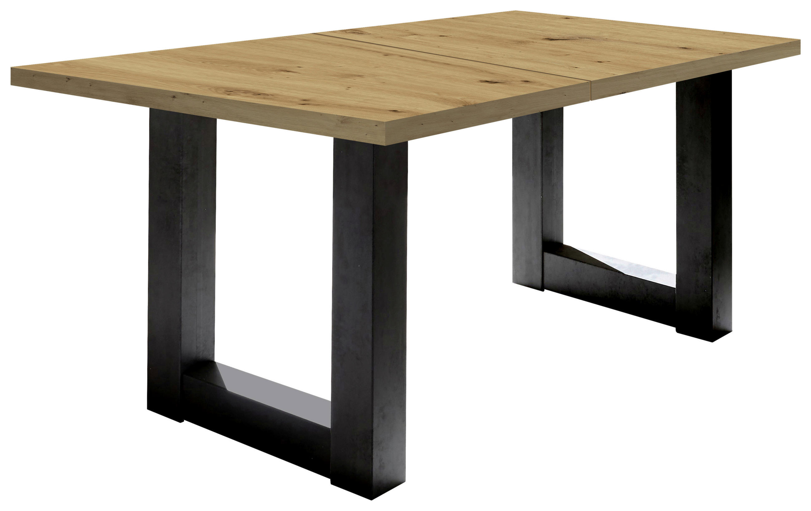 JÍDELNÍ STŮL, černá, barvy dubu, 180/90/75 cm - černá/barvy dubu, Konvenční, kompozitní dřevo (180/90/75cm) - Hom`in