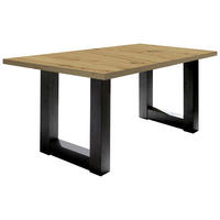 JÍDELNÍ STŮL, černá, barvy dubu, 180/90/75 cm - černá/barvy dubu, Konvenční, kompozitní dřevo (180/90/75cm) - Hom`in