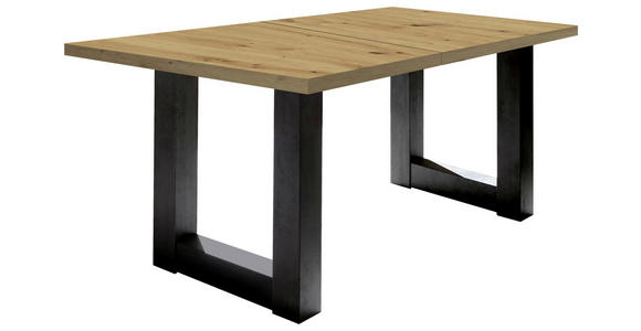ESSTISCH in Holzwerkstoff 200/100/75 cm - Eichefarben/Schwarz, KONVENTIONELL, Holzwerkstoff (200/100/75cm) - Hom`in
