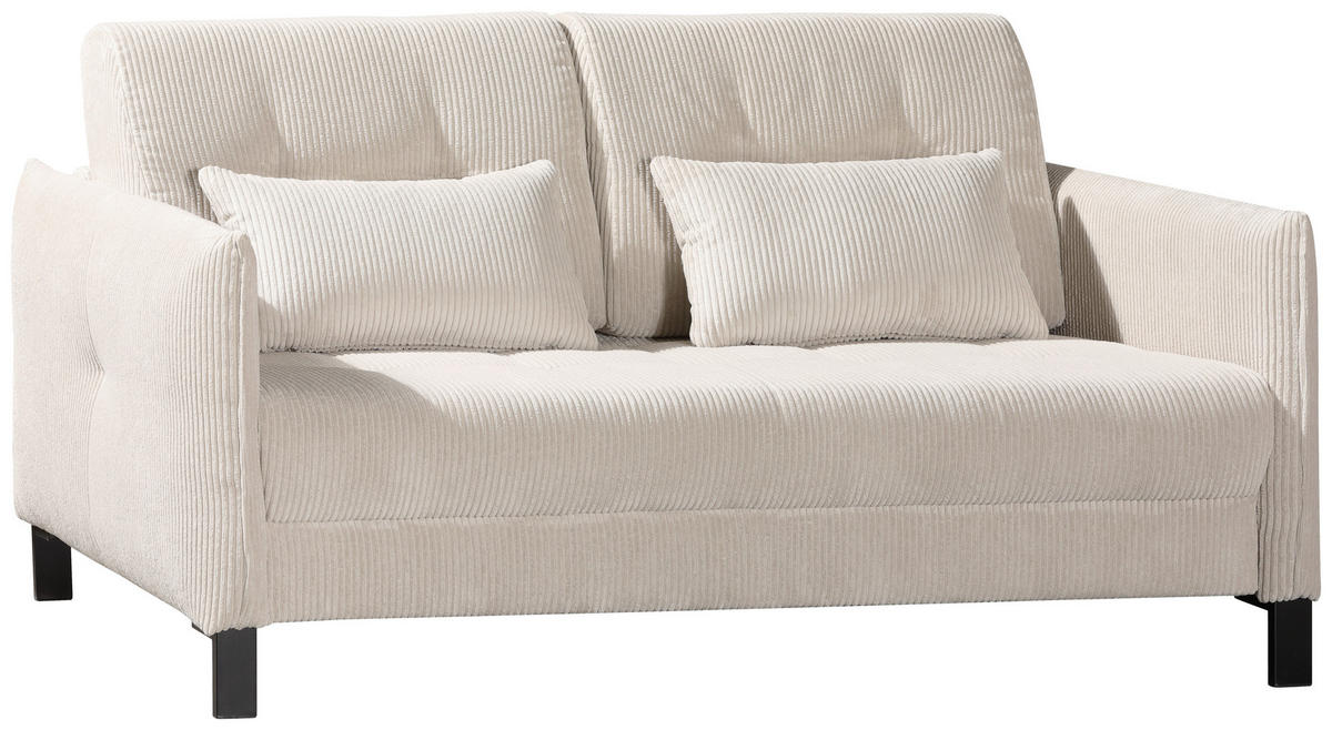SCHLAFSOFA Cord Beige  - Beige/Schwarz, Design, Textil/Metall (170/88/110cm) - Novel