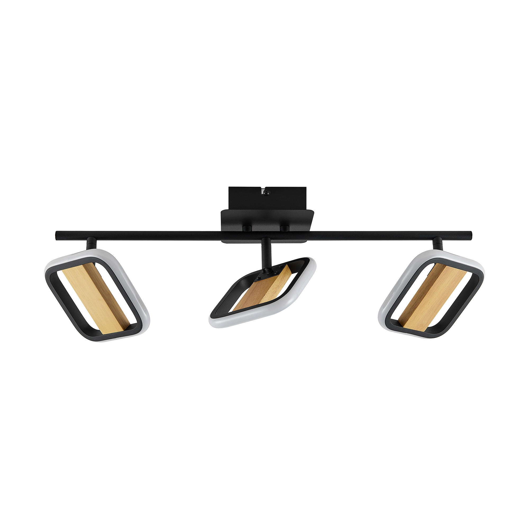 LED-STRAHLER Miriam 55/13,5/12 cm   - Eschefarben/Schwarz, Design, Holz/Kunststoff (55/13,5/12cm) - Novel