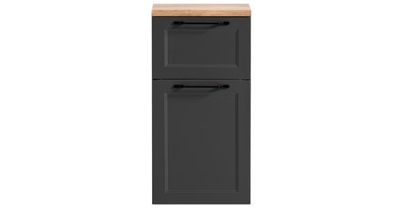UNTERSCHRANK 40/84/35 cm - Eiche Wotan/Schwarz, KONVENTIONELL, Holzwerkstoff/Kunststoff (40/84/35cm) - Xora