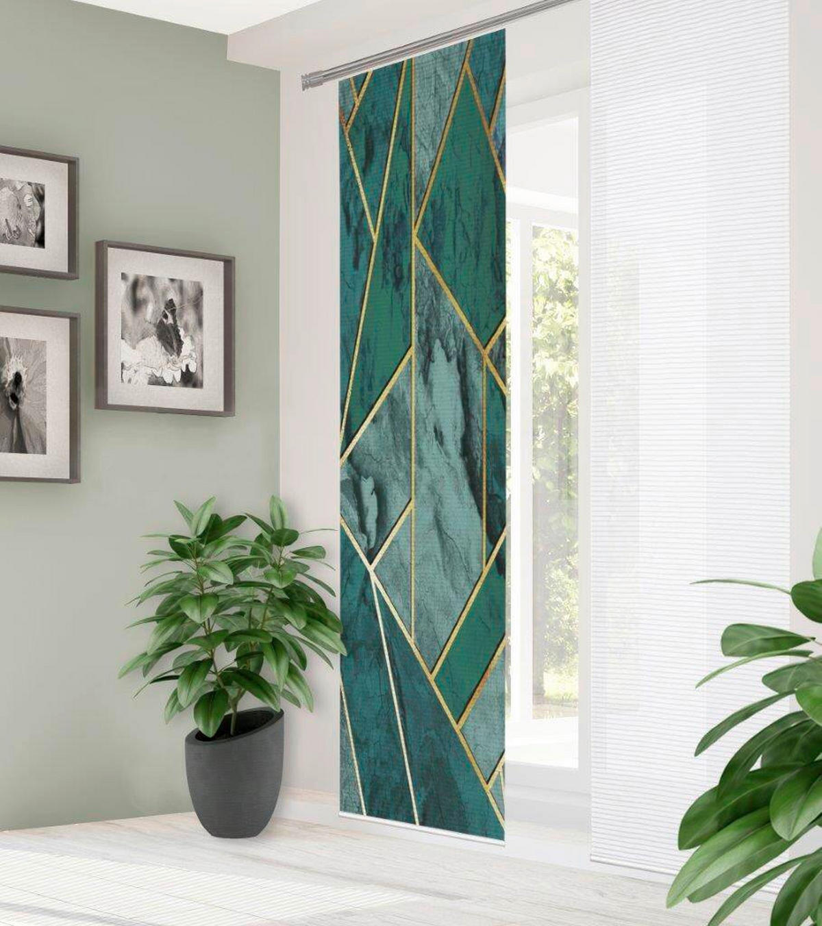 FLÄCHENVORHANG in Grün halbtransparent  - Grün, Natur, Textil (60/245cm)