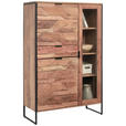 HIGHBOARD  in 95/148/40 cm  - Schwarz/Akaziefarben, Trend, Glas/Holz (95/148/40cm) - Ambia Home