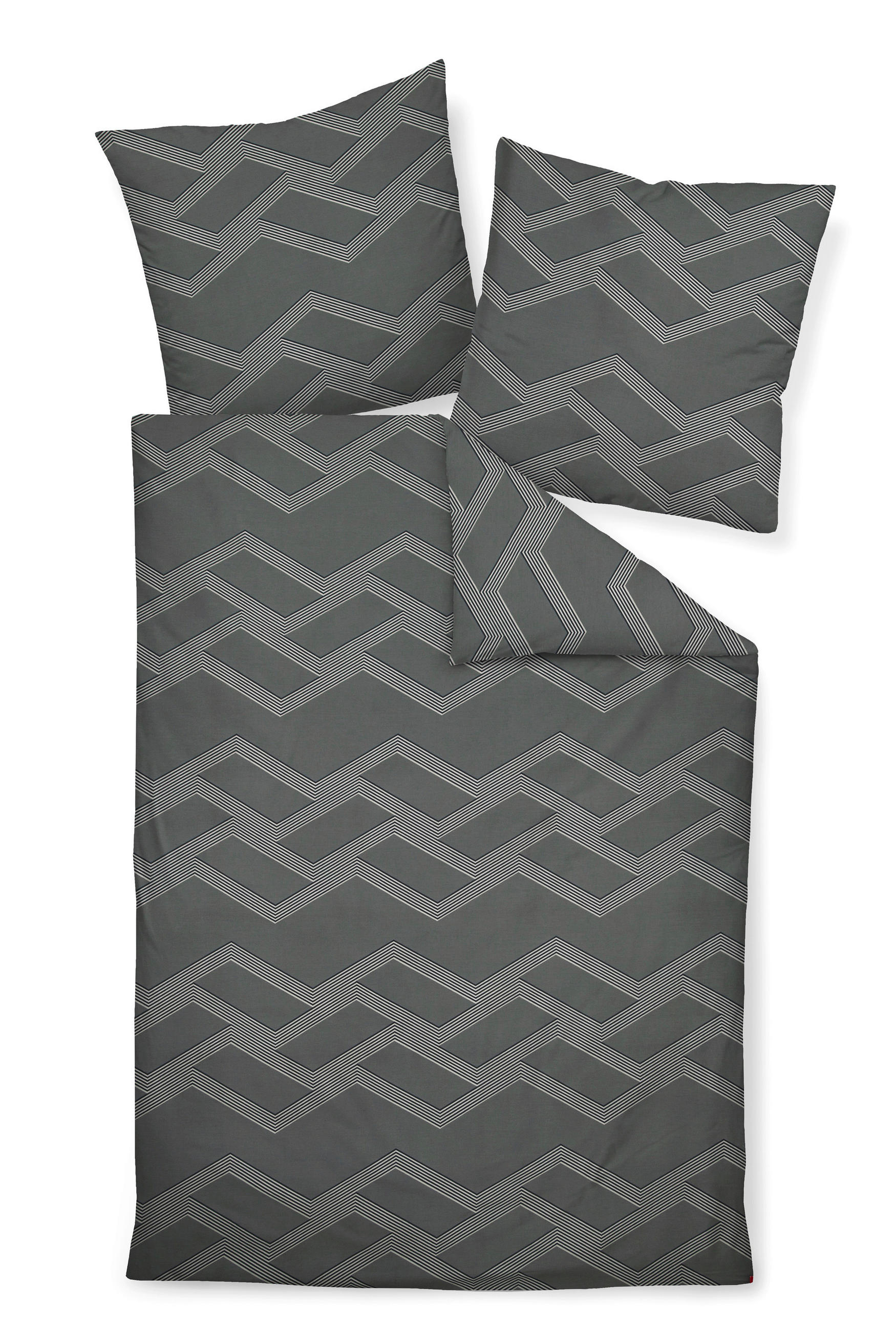 BETTWÄSCHE J.D. Makosatin 135/200 cm  - Graphitfarben, Design, Textil (135/200cm) - Janine