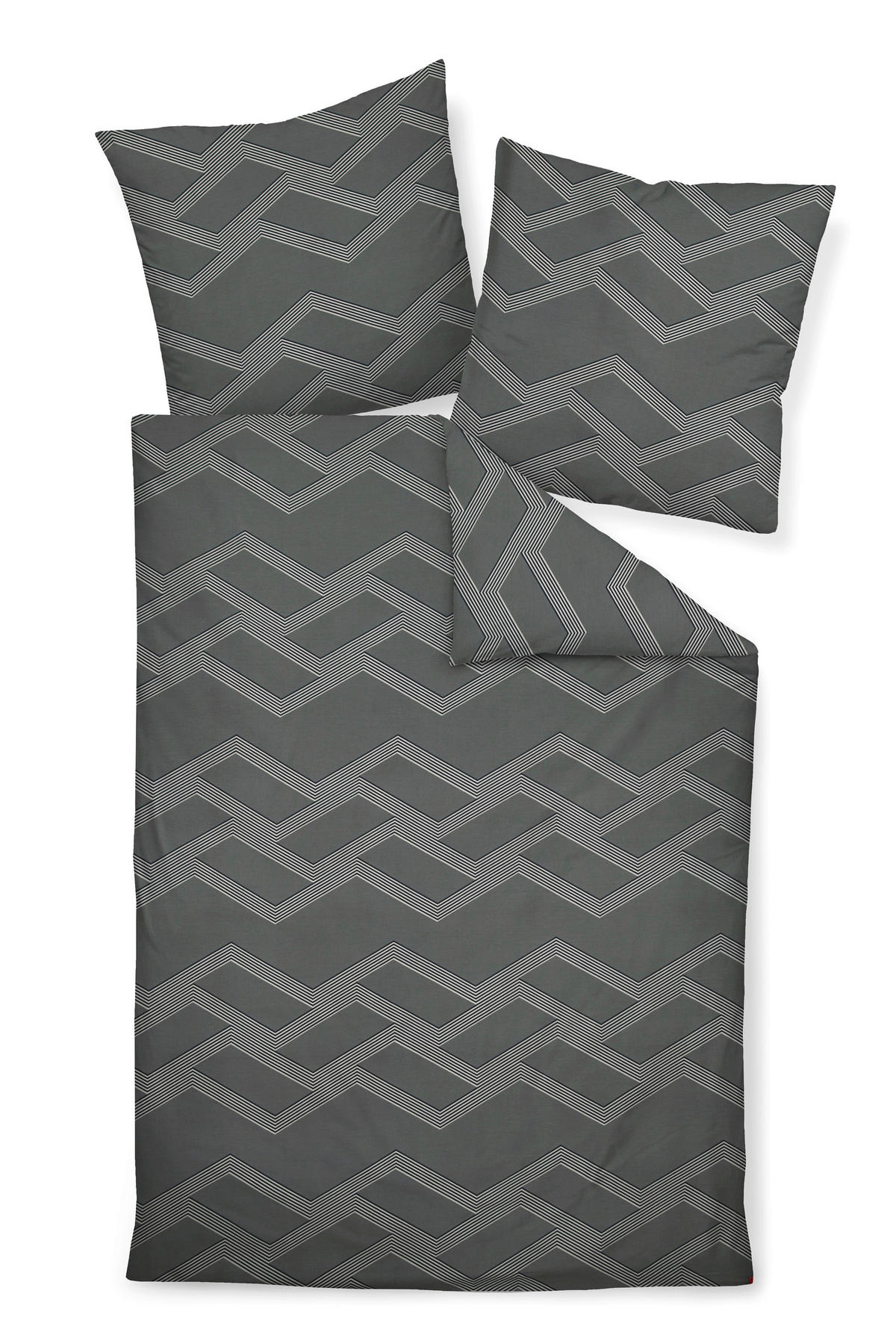 BETTWÄSCHE J.D. Makosatin 135/200 cm  - Graphitfarben, Design, Textil (135/200cm) - Janine