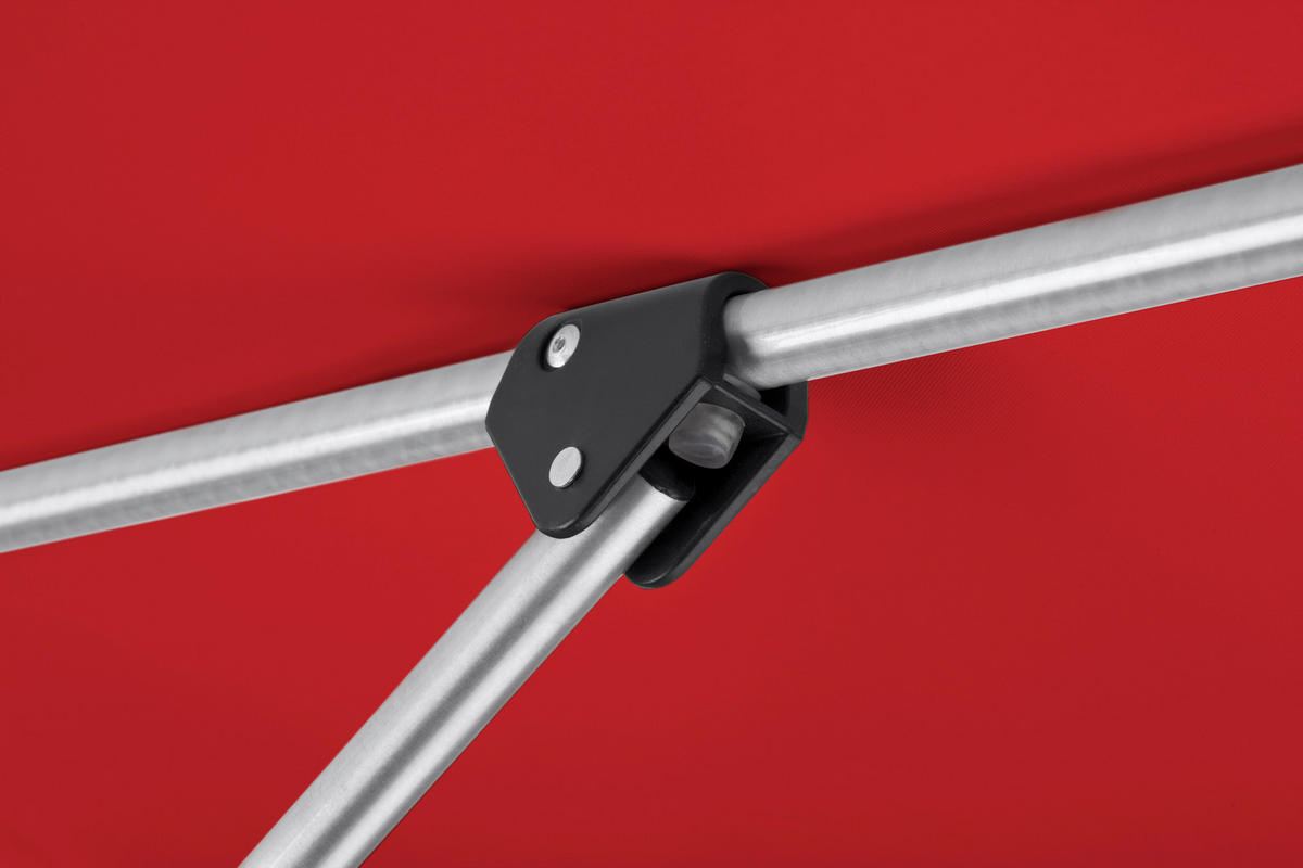 SONNENSCHIRM   - Silberfarben/Rot, Basics, Textil/Metall (270/250/270cm) - Schneider