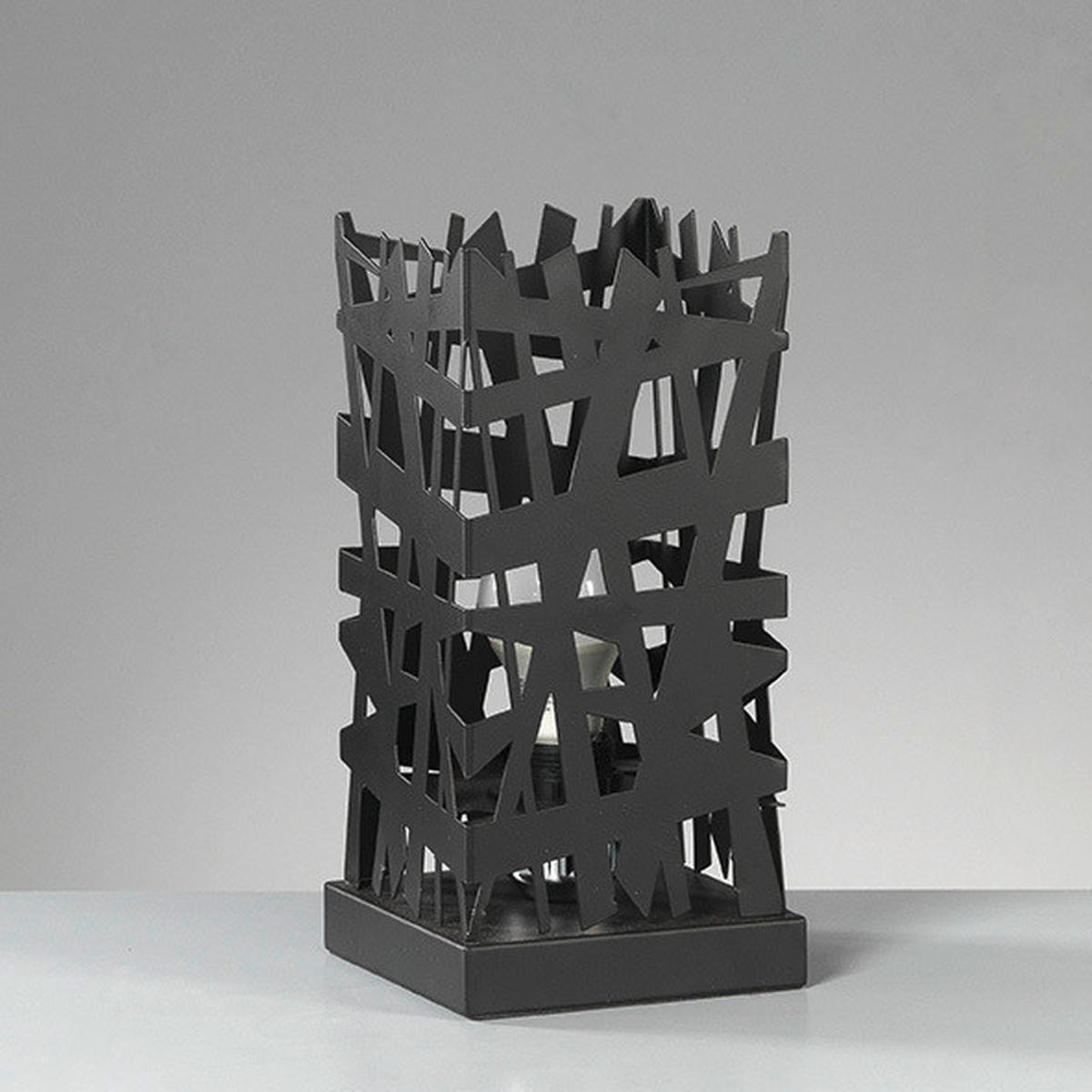 TISCHLEUCHTE 14/29 cm   - Brombeere/Schwarz, Design, Metall (14/29cm)
