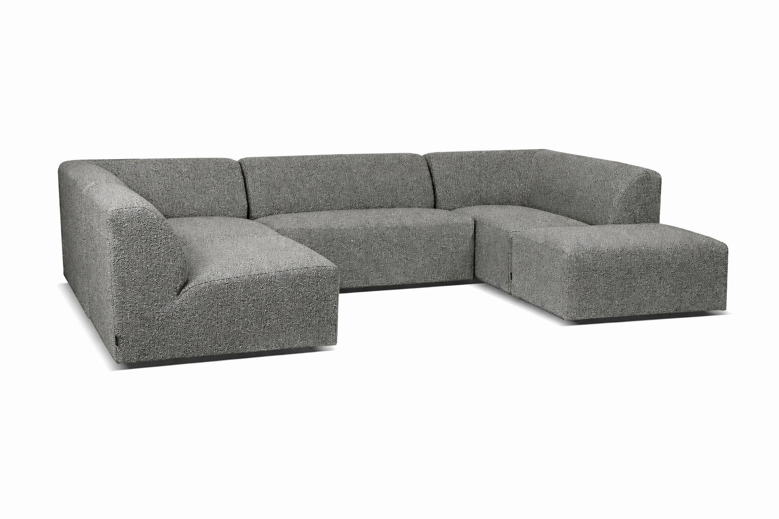 WOHNLANDSCHAFT HECTOR Grau  - Schwarz/Grau, Design, Textil (214/307/193cm) - Livetastic