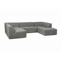 WOHNLANDSCHAFT HECTOR Grau  - Schwarz/Grau, Design, Textil (214/307/193cm) - Livetastic