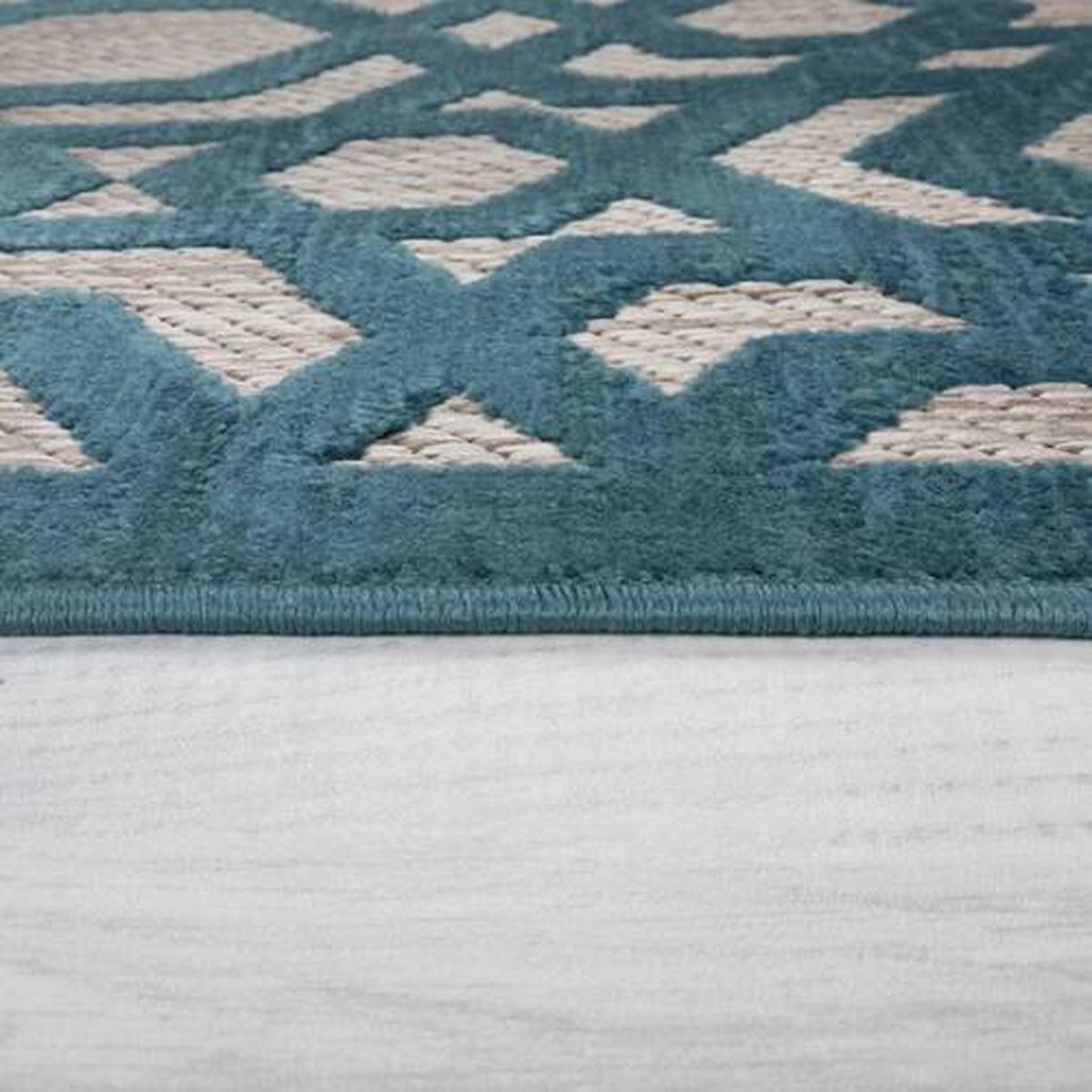 VENKOVNÍ KOBEREC, 160/160 cm modrá - modrá, Basics, textil (160/160cm)
