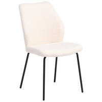 STUHL Teddystoff Schwarz, Weiß  - Schwarz/Weiß, LIFESTYLE, Textil/Metall (48/89/63cm) - Livetastic