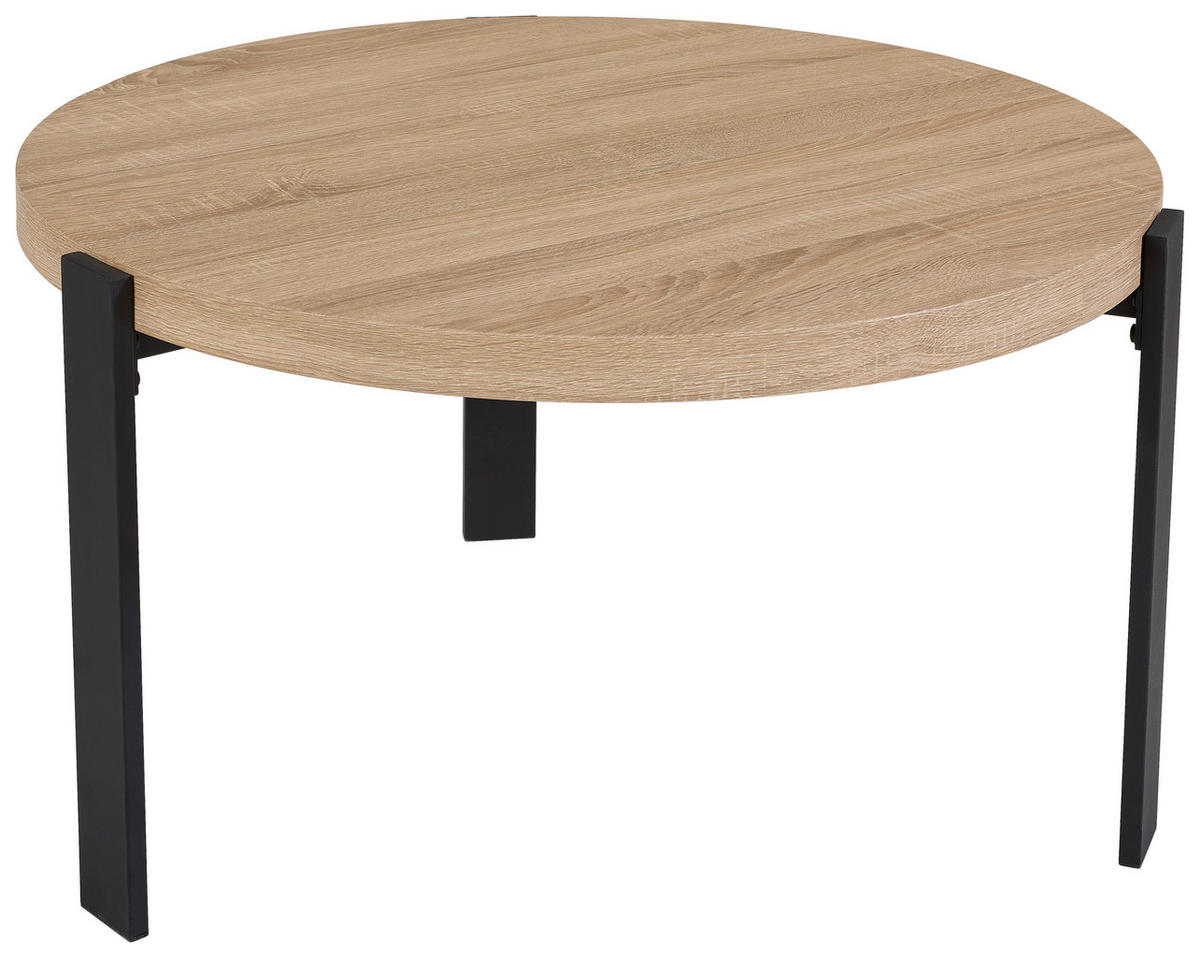 SADA KONFERENČNÝCH STOLÍKOV, čierna, farba duba, kov, kompozitné drevo, 60-80/60-80/40-45 cm - čierna/farba duba, Design, kov/kompozitné drevo (60-80/60-80/40-45cm) - MID.YOU