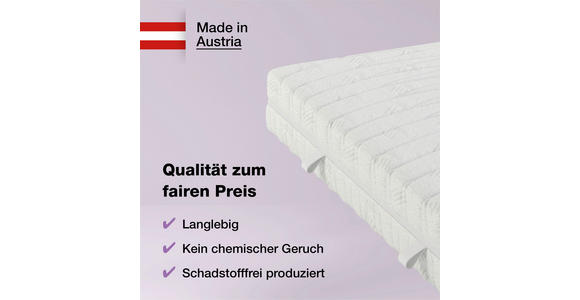 KALTSCHAUMMATRATZE 90/190 cm Höhe ca. 21 cm - Weiß, Basics, Textil (90/190cm) - Sleeptex