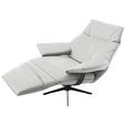 RELAXSESSEL in Leder Weiß  - Beige/Schwarz, Design, Leder/Metall (92/79/82cm) - Dieter Knoll