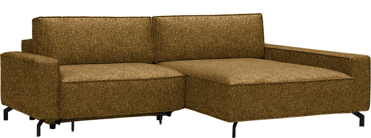 ECKSOFA  in Mikrofaser Senfgelb  246/164 cm  - Senfgelb/Schwarz, Design, Textil (246/164cm) - Sedda