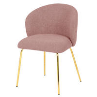 STOL, les, kovina, tekstil pink  - zlate barve/pink, Moderno, kovina/tekstil (56/78/58cm) - Carryhome