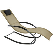 LEŽALJKA LJULJAČKA - crna/taupe, Design, metal/tekstil (63/86/147cm) - Ambia Garden