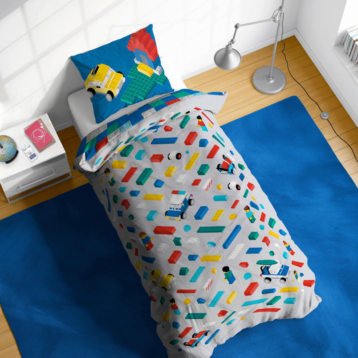 KINDERBETTWÄSCHE Lego Lets Build 135/200 cm  - Blau, Basics, Textil (135/200cm)
