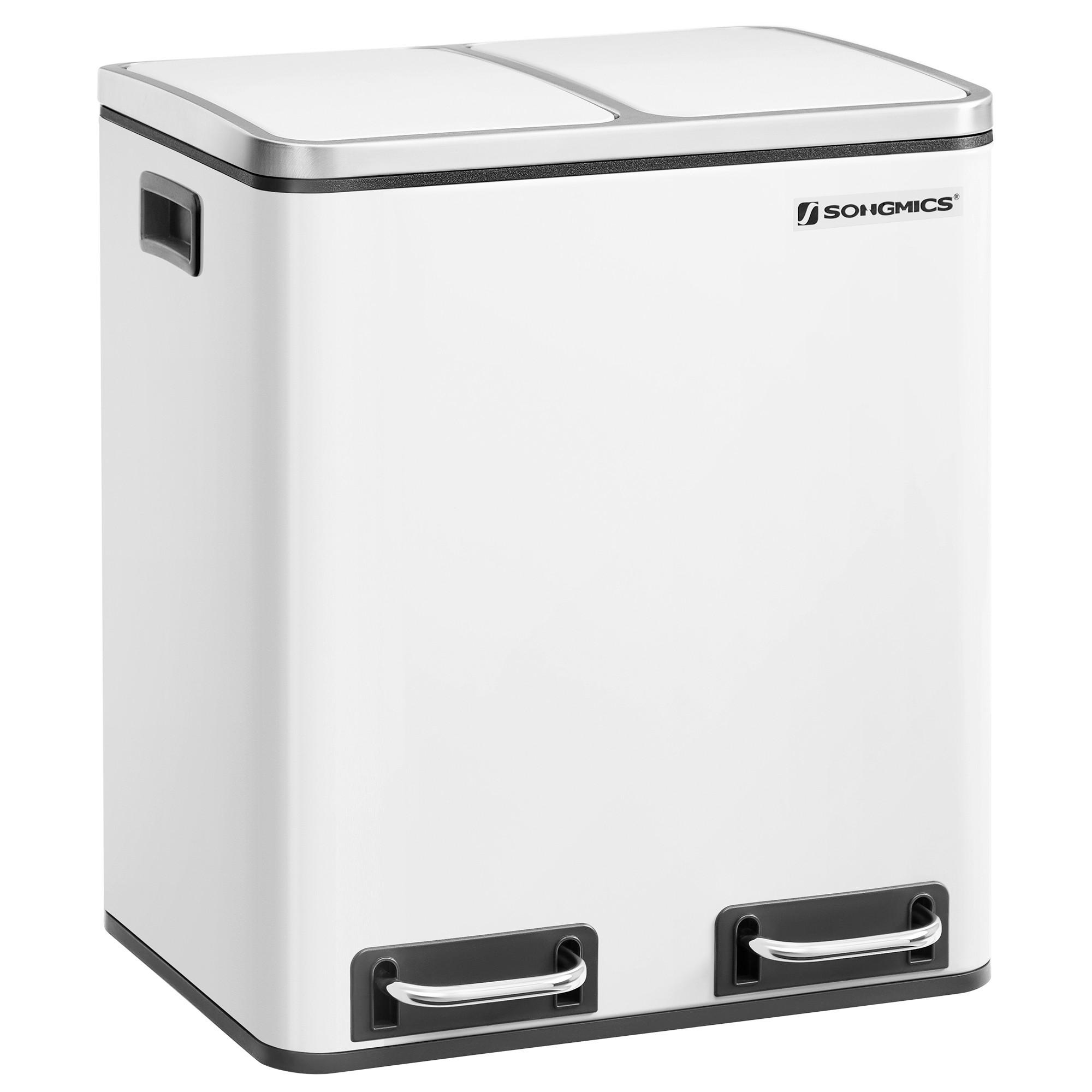 KOŠ NA ODPADKY  30 l - bílá/černá, Basics, kov/plast (41/47/36cm)