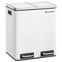 KOŠ NA ODPADKY  30 l - bílá/černá, Basics, kov/plast (41/47/36cm)