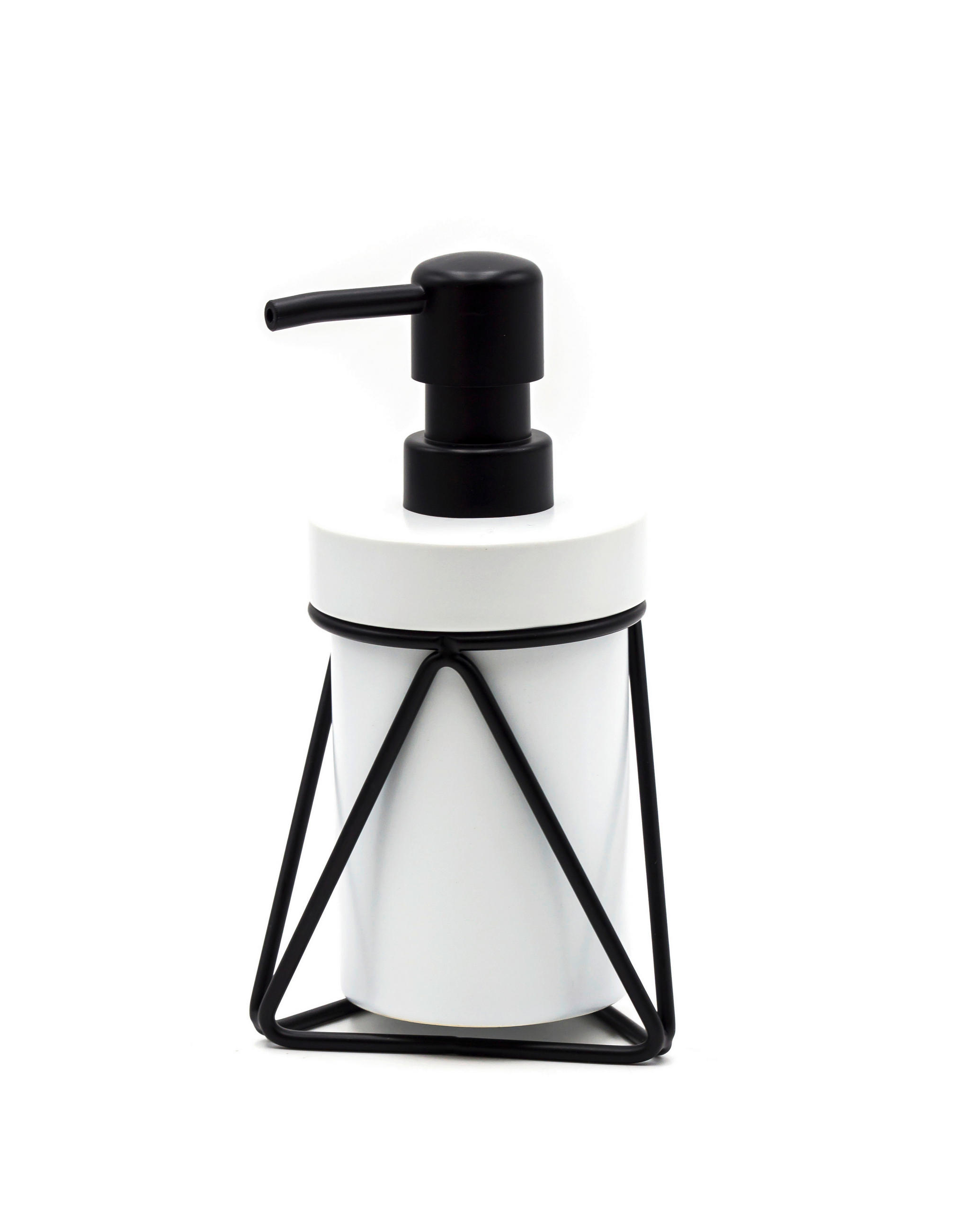 DOZATOR DE SĂPUN metal, plastic, ceramică  - alb/negru, Basics, ceramică/plastic (9,5/17,5/9,5cm) - Sadena