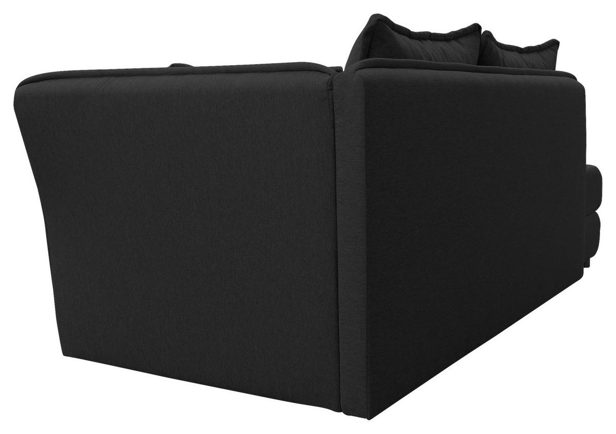 LIEGE in Flachgewebe Schwarz  - Silberfarben/Schwarz, Design, Kunststoff/Textil (224/84/99/107cm) - MID.YOU