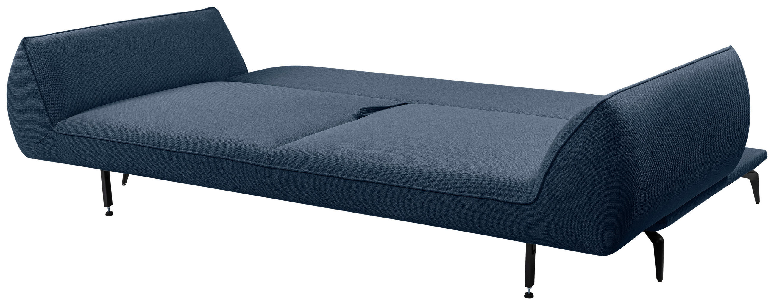 3-SITZER-SOFA in Webstoff Dunkelblau  - Creme/Schwarz, Modern, Textil/Metall (249/86/118cm) - MID.YOU