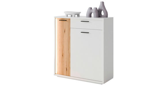 SCHUHSCHRANK 95/105/37 cm  - Eichefarben/Anthrazit, Design, Holzwerkstoff/Metall (95/105/37cm) - Xora