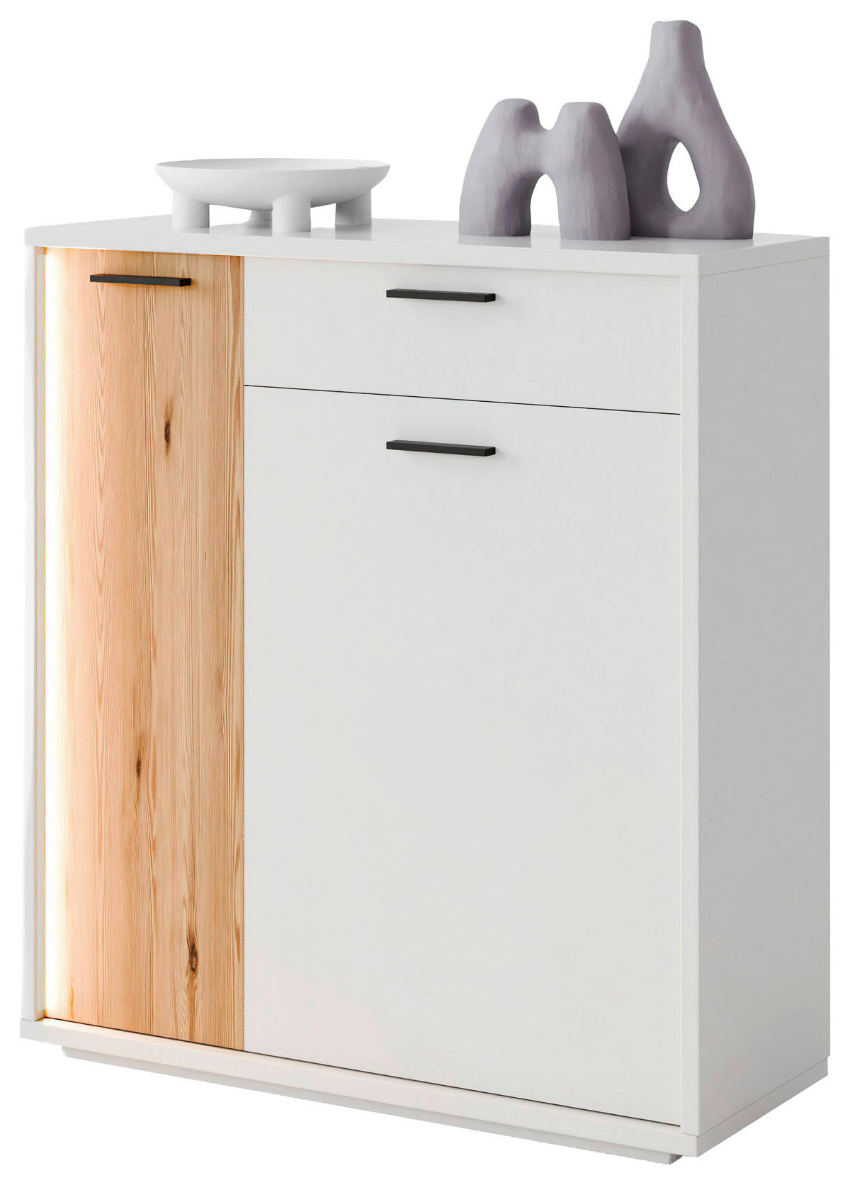 SCHUHSCHRANK 95/105/37 cm  - Eichefarben/Anthrazit, Design, Holzwerkstoff/Metall (95/105/37cm) - Xora