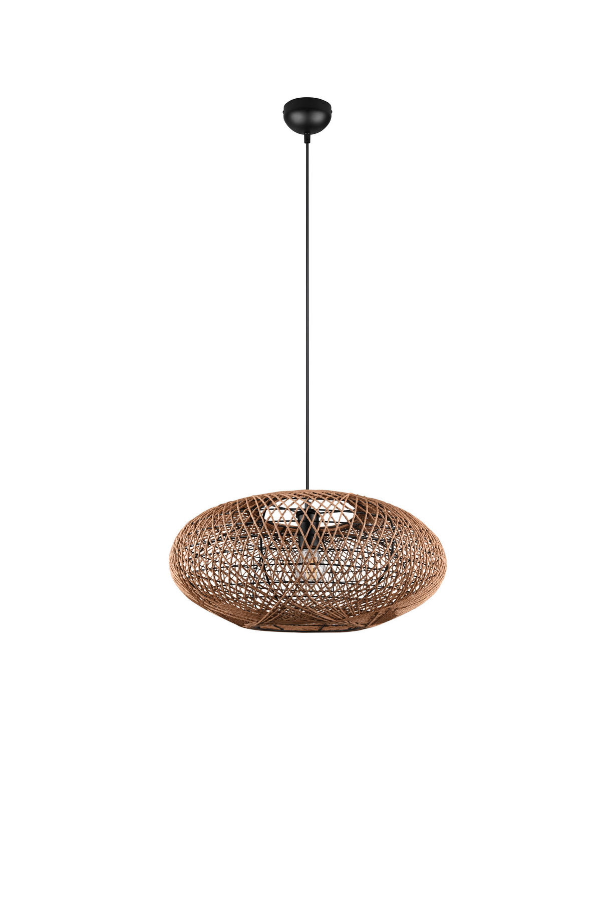 HÄNGLAMPA Hedda 52/150 cm  - brun/svart, Natur, metall/naturmaterial (52/150cm) - Trio Leuchten
