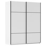 SCHWEBETÜRENSCHRANK 162/223/68 cm 2-türig Weiß  - Schwarz/Weiß, KONVENTIONELL, Holzwerkstoff/Metall (162/223/68cm) - Novel