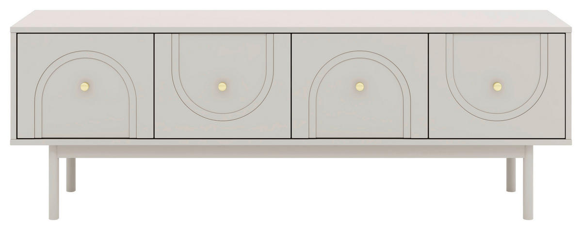 LOWBOARD Vilama  in 154/53,5/39 cm  - Kaschmir/Goldfarben, Design, Holzwerkstoff/Metall (154/53,5/39cm) - Xora