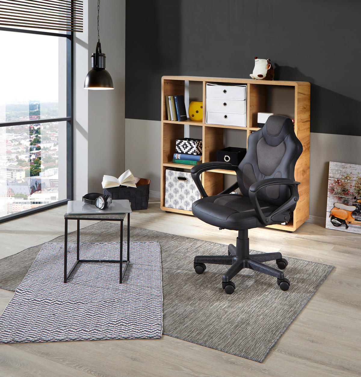 GAMING STOLICA  siva, crna  metal, plastika, tekstil  - siva/crna, Moderno, metal/tekstil (57/90-100/54cm)