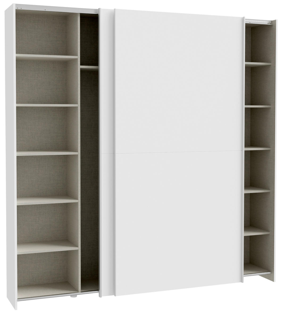 VEČNAMENSKA OMARA, bela - bela/barve aluminija, Basics, kovina/leseni material (200,1/210/39,1cm) - Carryhome