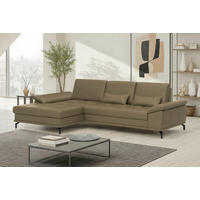 ROHOVÁ SEDAČKA, koža, olivovozelená - olivovozelená/čierna, Basics, kov/koža (176/301cm) - Sit & More